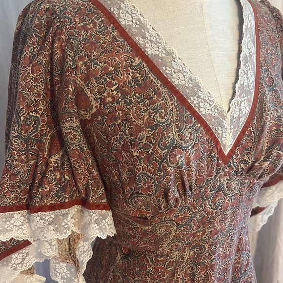 vintage 70sCandi Jones of California maxi dress angel sleeves - Picture 2 of 7